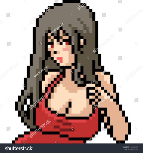 vector pixel art woman sexy isolated stok vektör telifsiz 1411352285 shutterstock