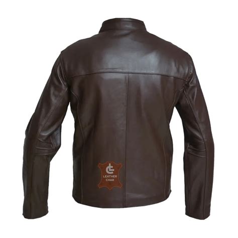 Brown Leather Motorcycle Jacket For Men