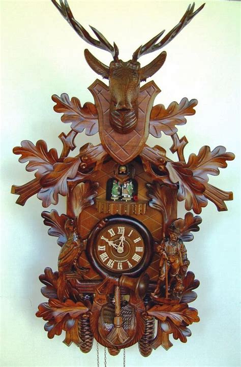 Model 8tmt 2599 Deep And Detailed Musical Hunters Cuckoo Clock Very