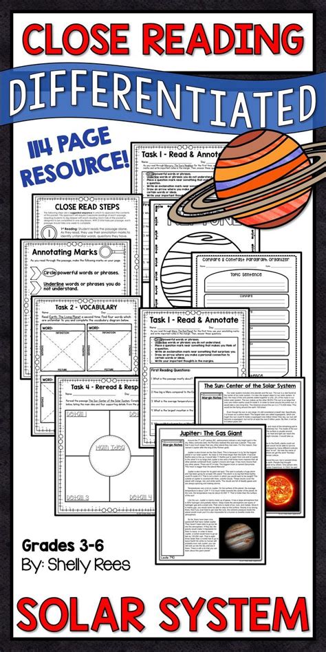 Solar System And Planets Reading Passages The Solar System Worksheets