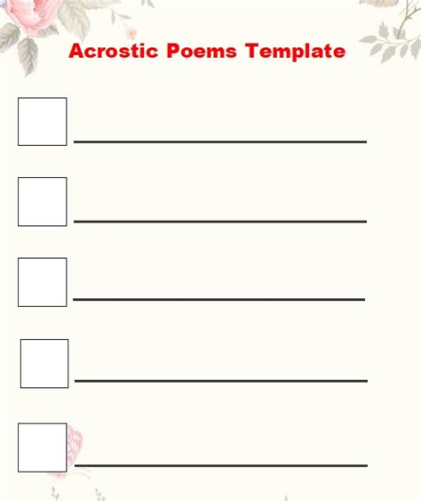 10 Acrostic Poems Template Template Business Psd Excel Word Pdf