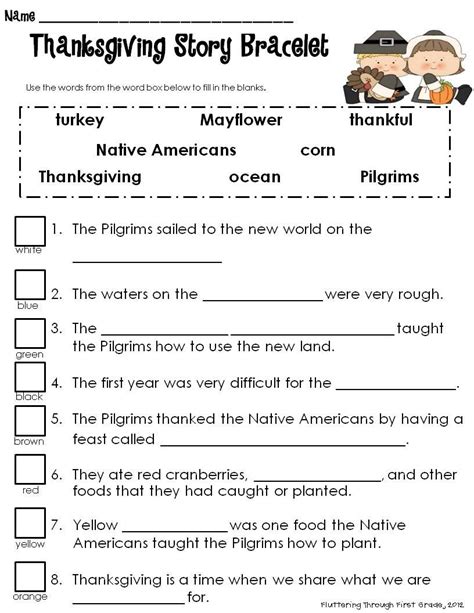 Thanksgiving Worksheets For 5th Grade
