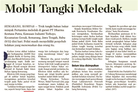 Contoh Berita dikutip dari Harian Compas