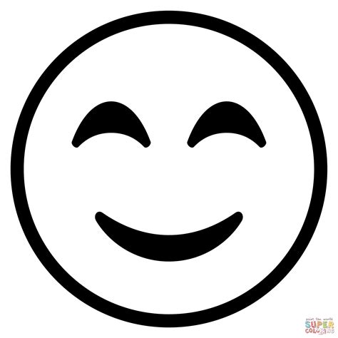 Smiling Face With Smiling Eyes Emoji Coloring Page Free Printable