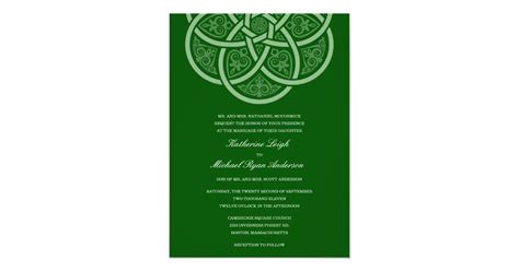 Dark Green Celtic Knot Wedding Invitations Zazzle