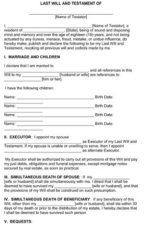 Start a free trial now to save yourself time and. Free Printable Last Will And Testament Form (GENERIC)