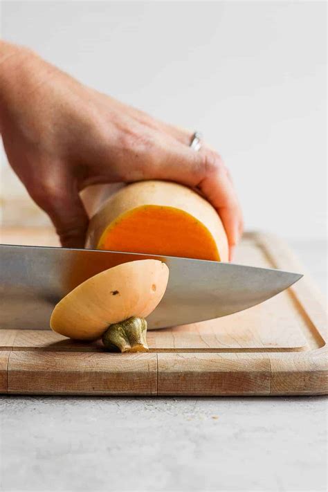 How To Cut Butternut Squash Step By Step Tutorial Feelgoodfoodie