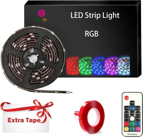 Battery Powered Led Strip Lights Geekeep Waterproof Rgb Led Light Strips Flexible And Cuttable