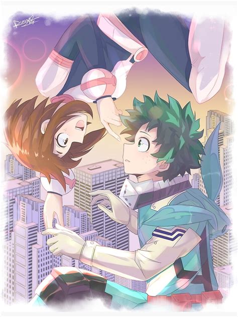 Deku And Uraraka Poster For Sale By Disaster Lady Redbubble