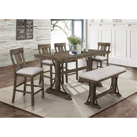 Shop our best selection of counter height dining tables to reflect your style and inspire your home. Rustic Style Dining Set 6pcs Rectangle Counter Height ...