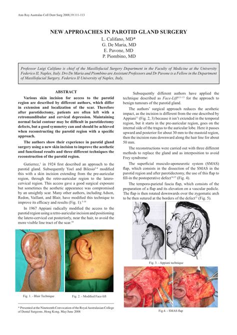 Pdf New Approaches In Parotid Gland Surgery