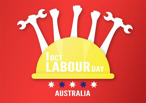 Previous years regional dates for queen's birthday public holiday. Labour day, Australia. Vector illustration in paper cut on ...