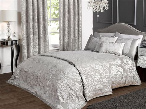 Kliving Luxury Charleston Grey Double Bedding Duvet Cover Uk
