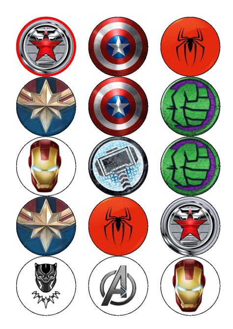 Marvel Superheroes Logo Cupcake Toppers - Topcake Ireland
