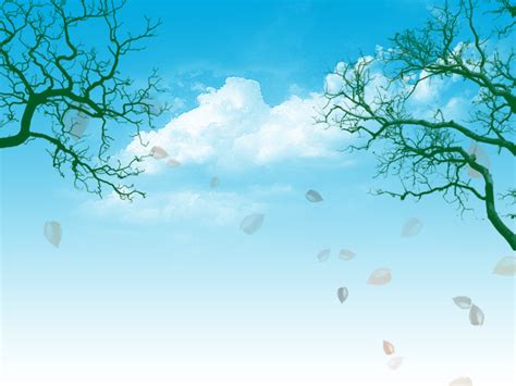Blue Sky And Trees Background For Powerpoint Nature Ppt
