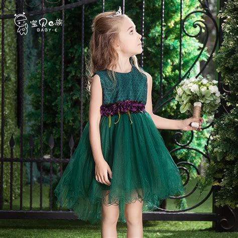 Ynb New Girls Mesh Dress With Floral Green Pink Gray Kids Priness