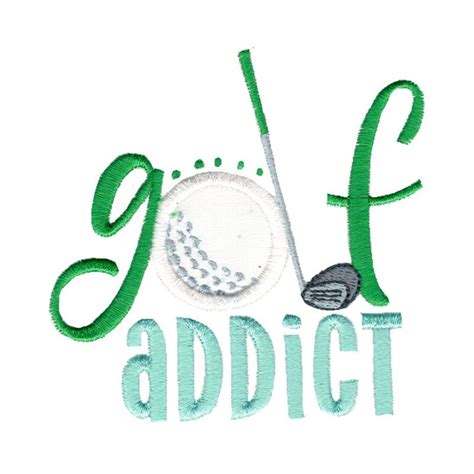 Golf Addict Machine Embroidery Design 4x4 5x7 6x10 Sizes Etsy