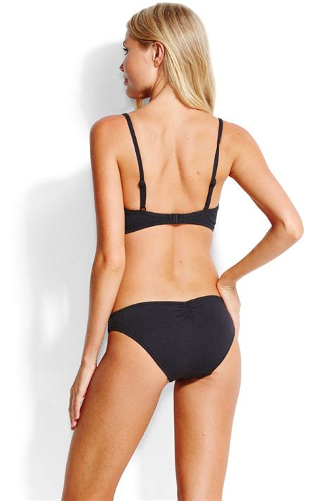 Bikini Seafolly Quilted Bralette Black CanCan