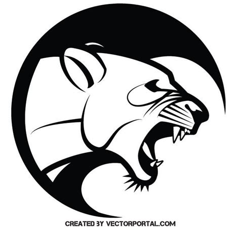 Jaguar Monochrome Logotype Vector Image Animal Silhouette Biology
