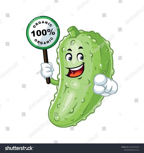 Vector Mascot Cartoon Illustration Pickle Holding Stock Vector Royalty