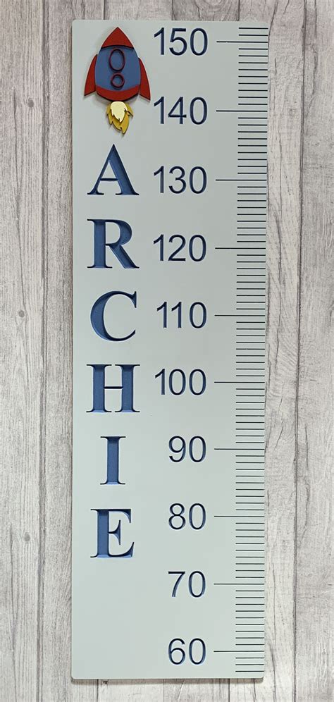 Rocket Height Chart/ Giant Ruler | Wooden height chart, Height chart 