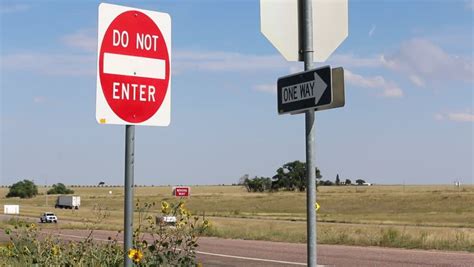 Americas Road Signs Do Not Enter And One Way Signs In