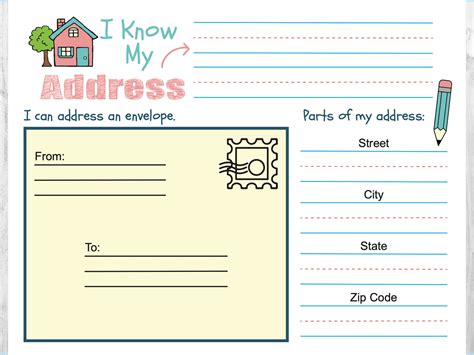 I Know My Address Worksheet Address Activity For Kids Etsy