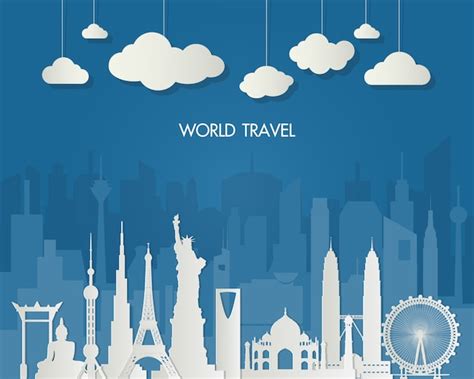 Premium Vector World Famous Landmark Global Travel And Journey