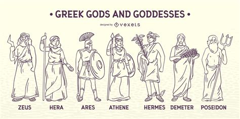 Stroke Greek Gods And Goddesses Vector Download