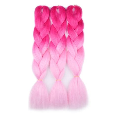 Ombre Braiding Hair Pinklight Pink3pcs Jumbo Braiding Hair Extension
