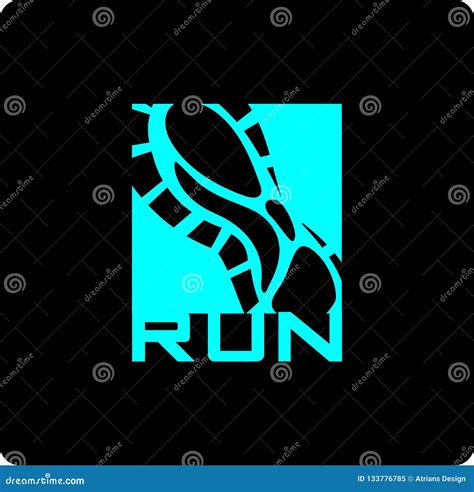 Run Logo Running Man Abstract Isolated Vector Silhouette