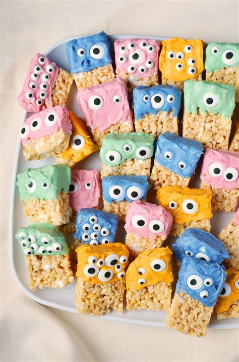Our Beautiful Mess Rice Krispie Treat Monsters For Halloween