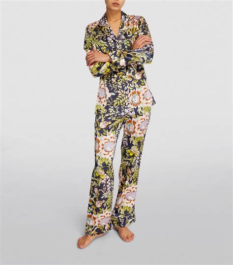 Olivia Von Halle Silk Lila Pyjama Set Harrods Th