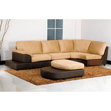 These sectional sofas are perfect for people who have smaller living room spaces and want to optimize their seating choices without worrying about cluttering the room or breaking up the space that. Mocha Microsuede Sectional Sofa with Ottoman - $1578.00 ...