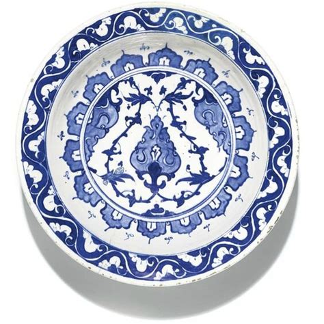 An Iznik Blue And White Pottery Dish Turkey Circa Alain R