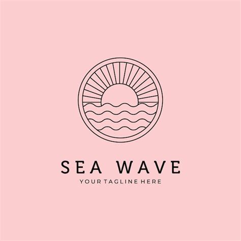 Premium Vector Sea Wave Line Art Minimalist Logo Vector Design