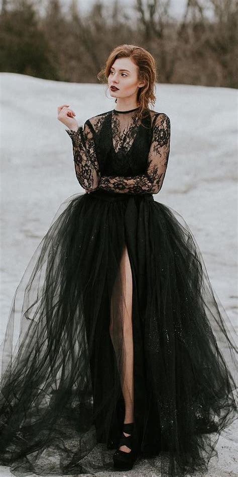 24 Black Wedding Dresses With Edgy Elegance Wedding Forward Fancy