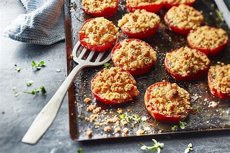 Tomates au four crumble parmesan Recettes