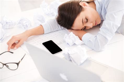 Graphicstock Photo Of Tired Woman At Office Desk Sleeping With Eyes