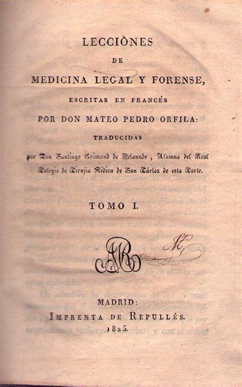 Lecciones De Medicina Legal Y Forense Traducidas Por Santiago Grimand