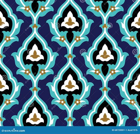 Arabic Floral Seamless Pattern Stock Vector Illustration Of