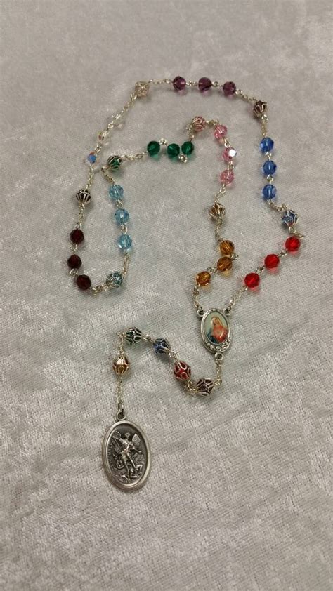 Chaplet Of St Michael In Swarovski Crystals With Silver Color Etsy