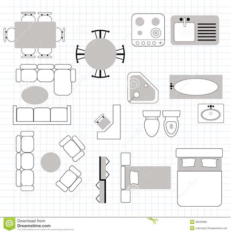 Floor Plan With Furniture Stock Vector Illustration Of Bath 38539380