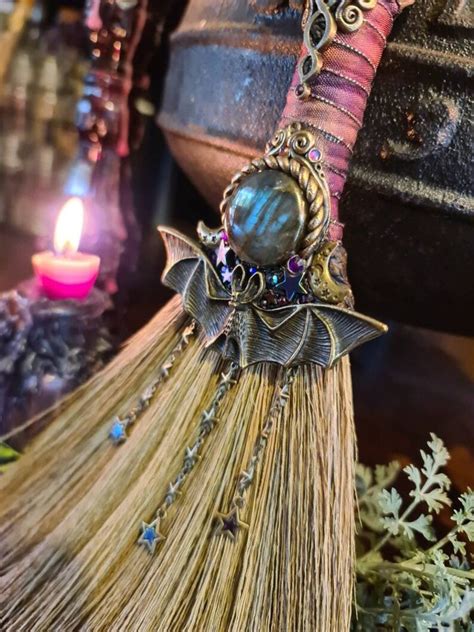 Bat Blessings Altar Besom With Amethyst Crystal Top Etsy