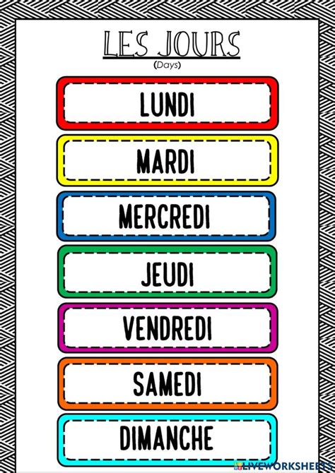 The Words In French Are Lined Up On Top Of Each Other With Different