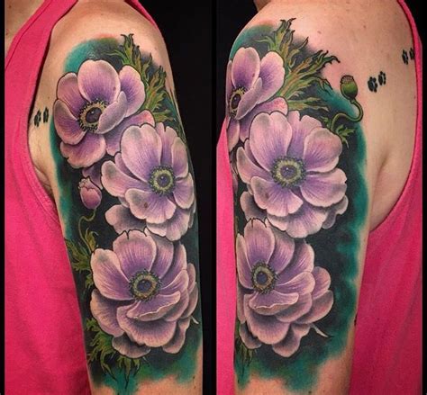 Anemone Flower Tattoo By Christina Ramos At Memoir Tattoo Flower