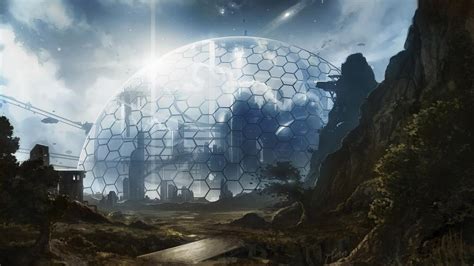 City Under The Dome Fantasy Art Wallpaper Backiee