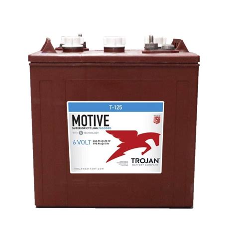 Trojan T 125 6v 240ah Deep Cycle Traction Battery Elpt Connector Lead