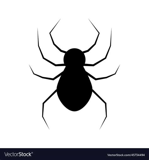 Realistic Spider Silhouette Icon Royalty Free Vector Image