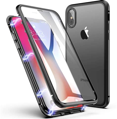 Coque Iphone Xxs 360 Intégrale Aimanté Noir Et Transparente Evetane